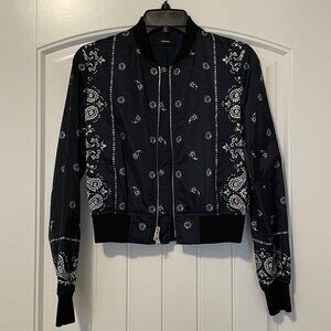 Theory Navy Printed Bomber